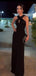 Sexy Black Sheath Halter Maxi Long Prom Dresses,Evening Dresses,13010