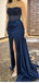 Sexy Blue Mermaid Sweetheart High Slit Maxi Long Prom Dresses,13070