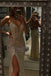 Sexy Mermaid Spaghetti Straps V-neck High Slit Cheap Prom Dresses,12760
