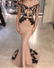 Sexy Off Shoulder Black Lace Mermaid Long Evening Prom Dresses, Popular Cheap Long Custom Party Prom Dresses, 17338