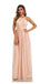 Simple Pink A-line Halter Cheap Chiffon Long Bridesmaid Dresses,WG1420