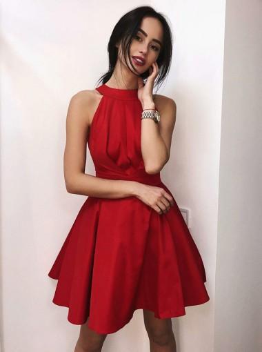 Simple Sexy Red Open Back  Cheap Short Homecoming Dresses Online, CM614