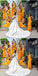 Simple Yellow Mermaid Halter Cheap Long Bridesmaid Dresses,WG1429