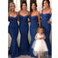 Spaghetti Straps Mermaid Blue Sexy Cheap Long Bridesmaid Dresses Online, WG579