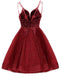 Spaghetti Straps V-neck Homecoming Dresses,Cheap Short Prom Dresses,CM916