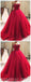 Sweetheart Beaded Burgundy Ball Gown Long Evening Prom Dresses, Cheap Sweet 16 Dresses, 18423