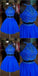 Two Pieces Blue Homecoming Dresses,Cheap Short Prom Dresses,CM899
