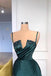 Unique Green Sheath Spaghetti Straps V-neck Cheap Long Prom Dresses,12842