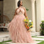 Unique Sexy Pink A-line Halter Maxi Long Party Prom Dresses Online,13095