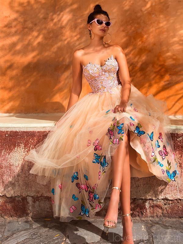 Unique Sweetheart Butterfly Flower Pink Cheap Homecoming Dresses Online, Cheap Short Prom Dresses, CM750