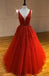 V Neck A-line Lace Cheap Long Evening Prom Dresses, Cheap Custom Sweet 16 Dresses, 18534
